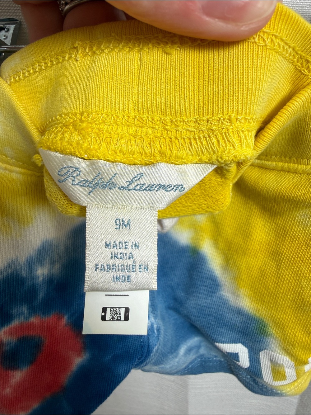 Ralph Lauren Polo Tie Dye Baby Shorts Multicolor Logo Sweat Shorts | Size 9M - Picture 12 of 14